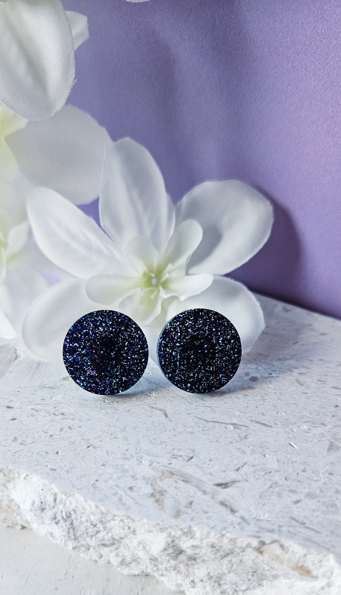 Blue Holographic Glitter|Studs