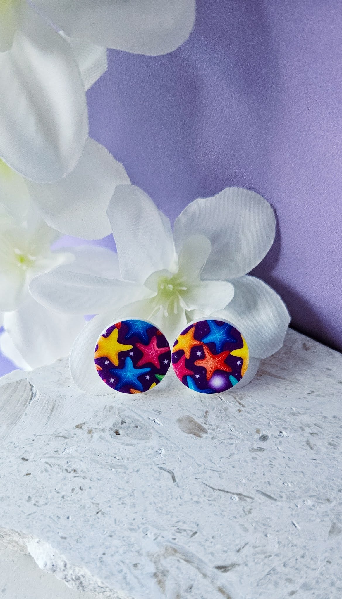 Colourful Starfish Studs
