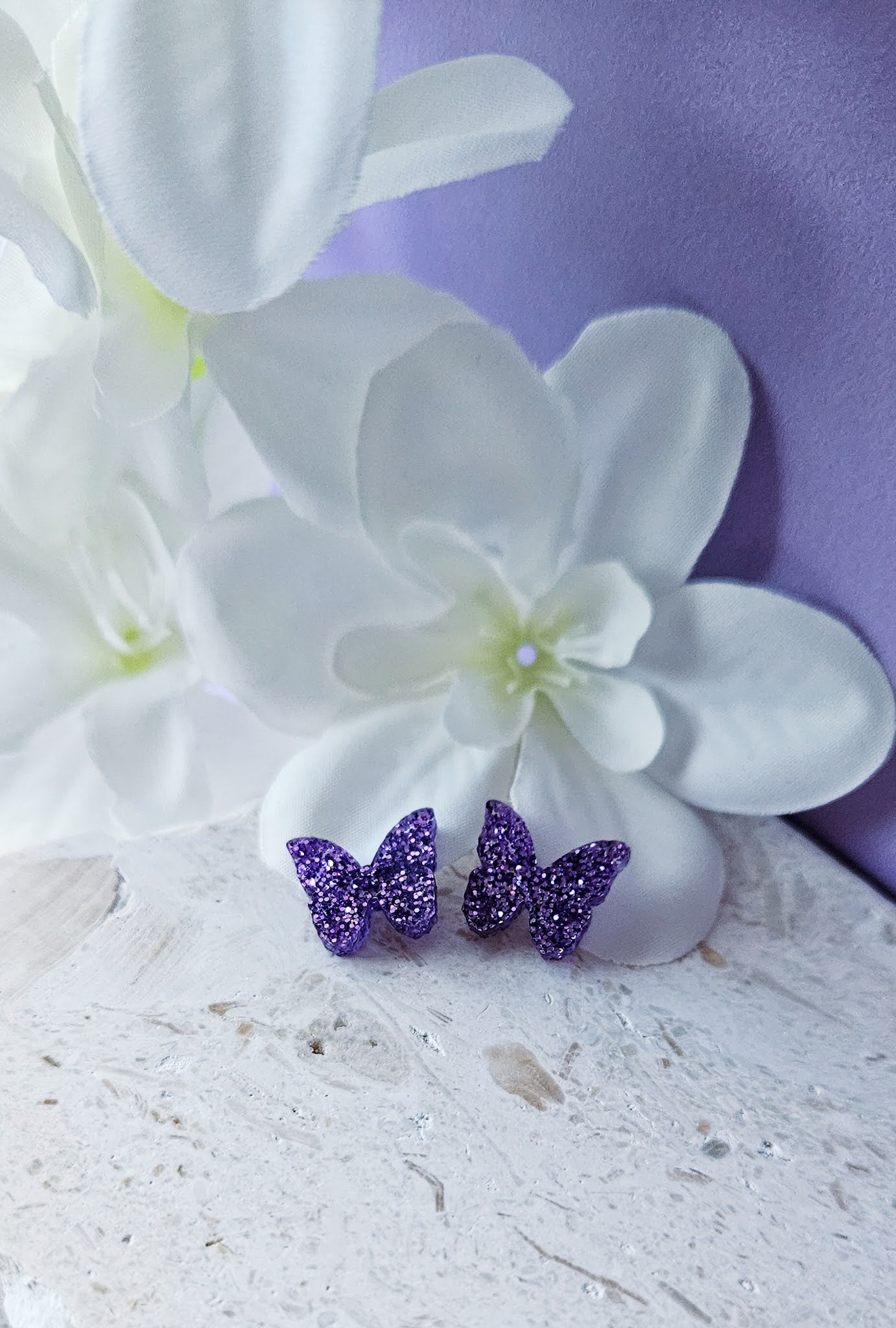 Glitter Butterflies|Studs