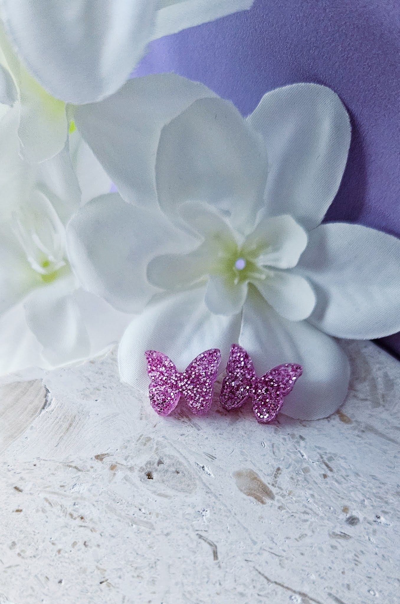Glitter Butterflies|Studs