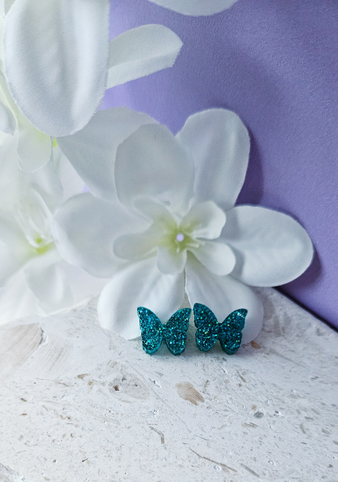 Glitter Butterflies|Studs