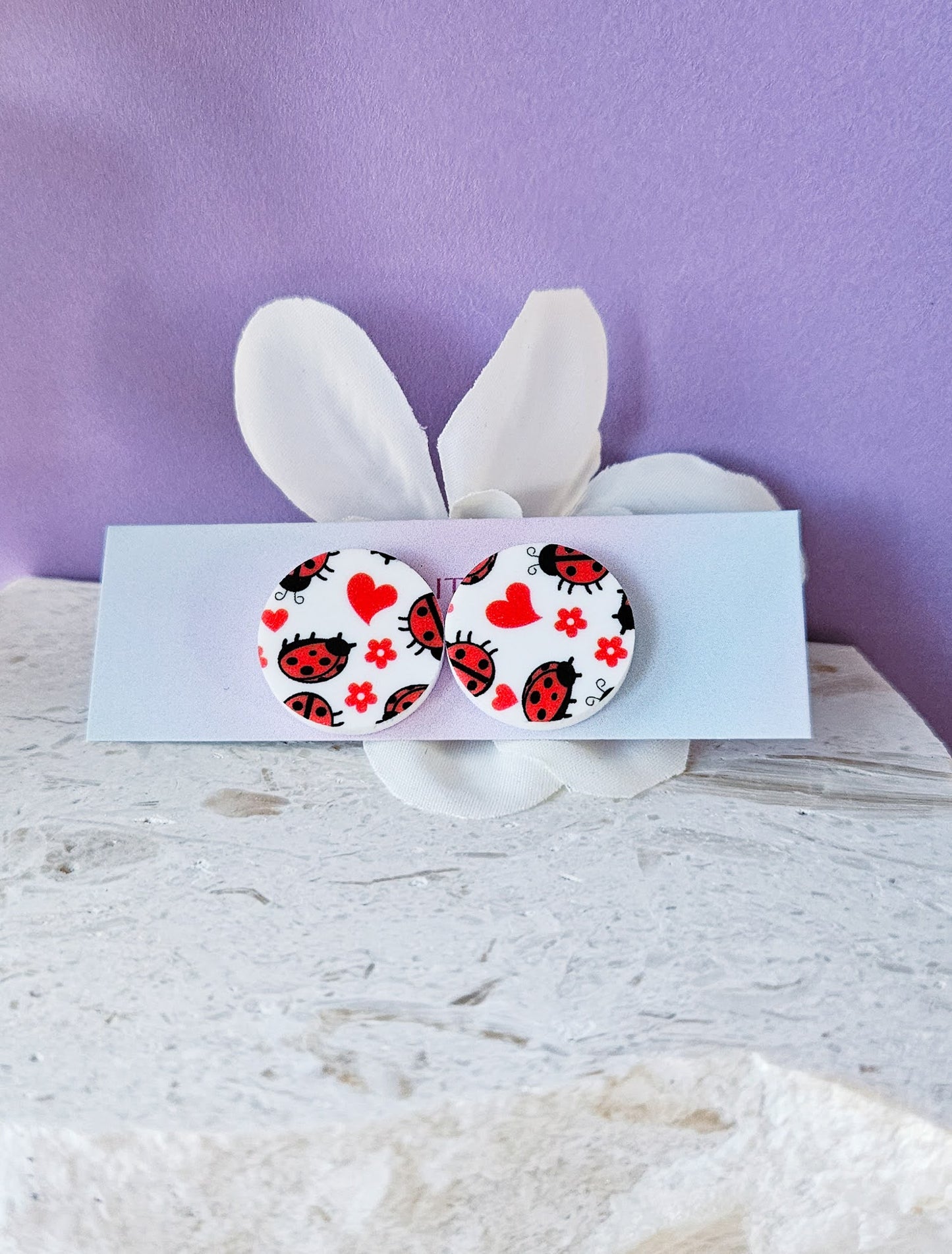 Ladybug Love Studs