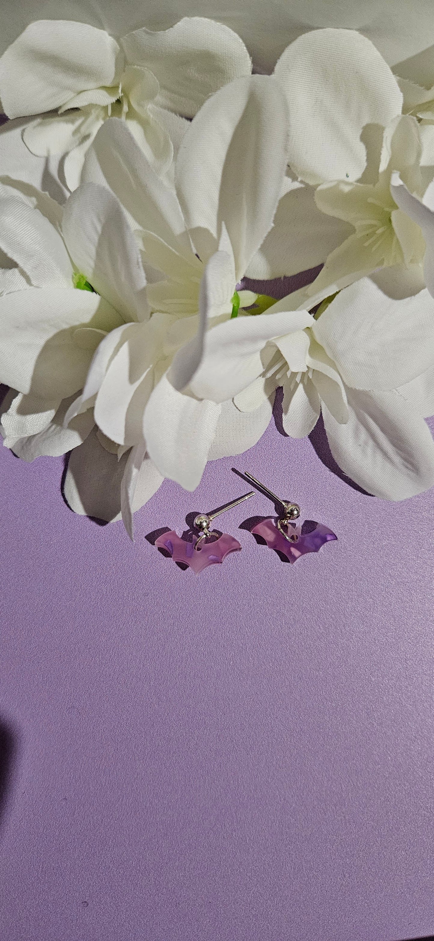 Mini Purple/Pink Bat Dangles