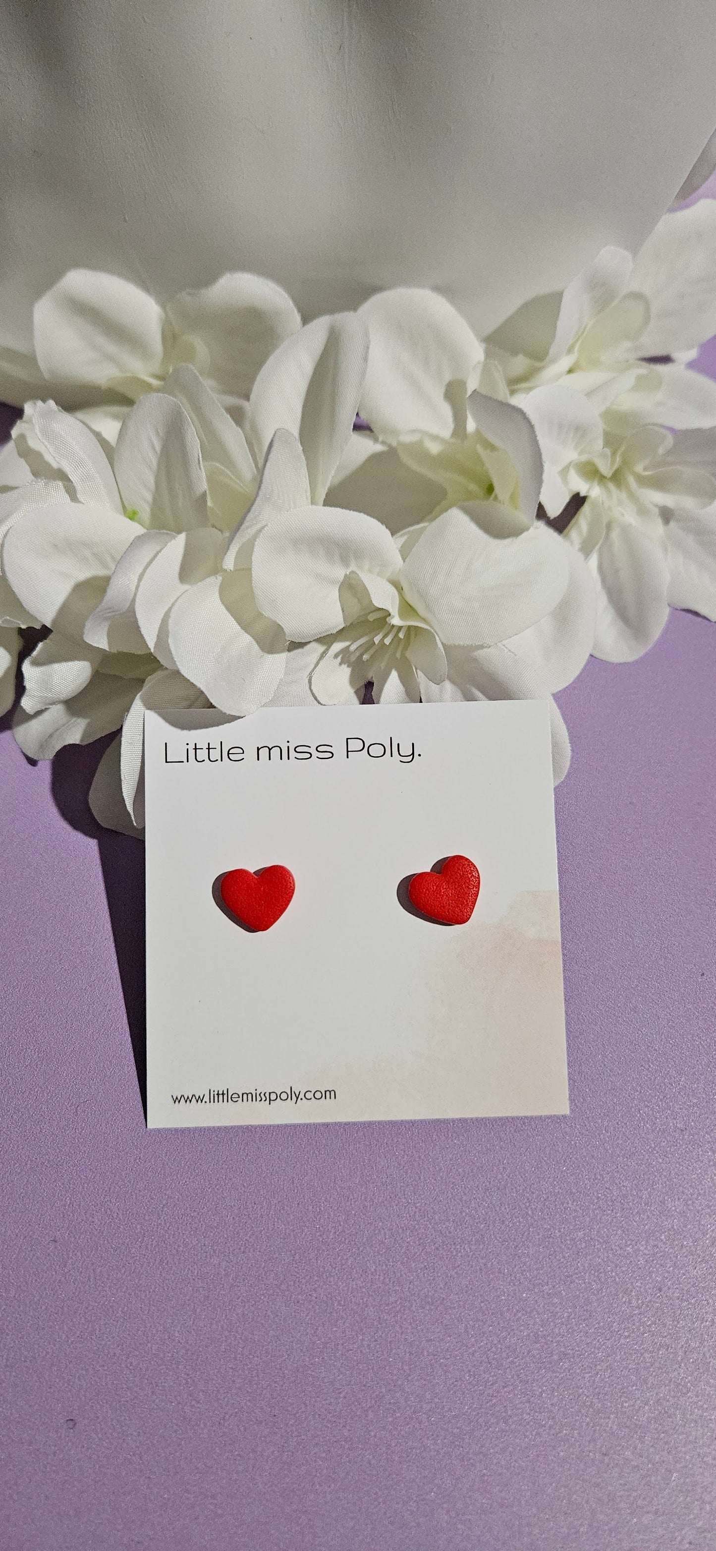 Mini Heart Studs - Assorted Colours by Little Miss Poly