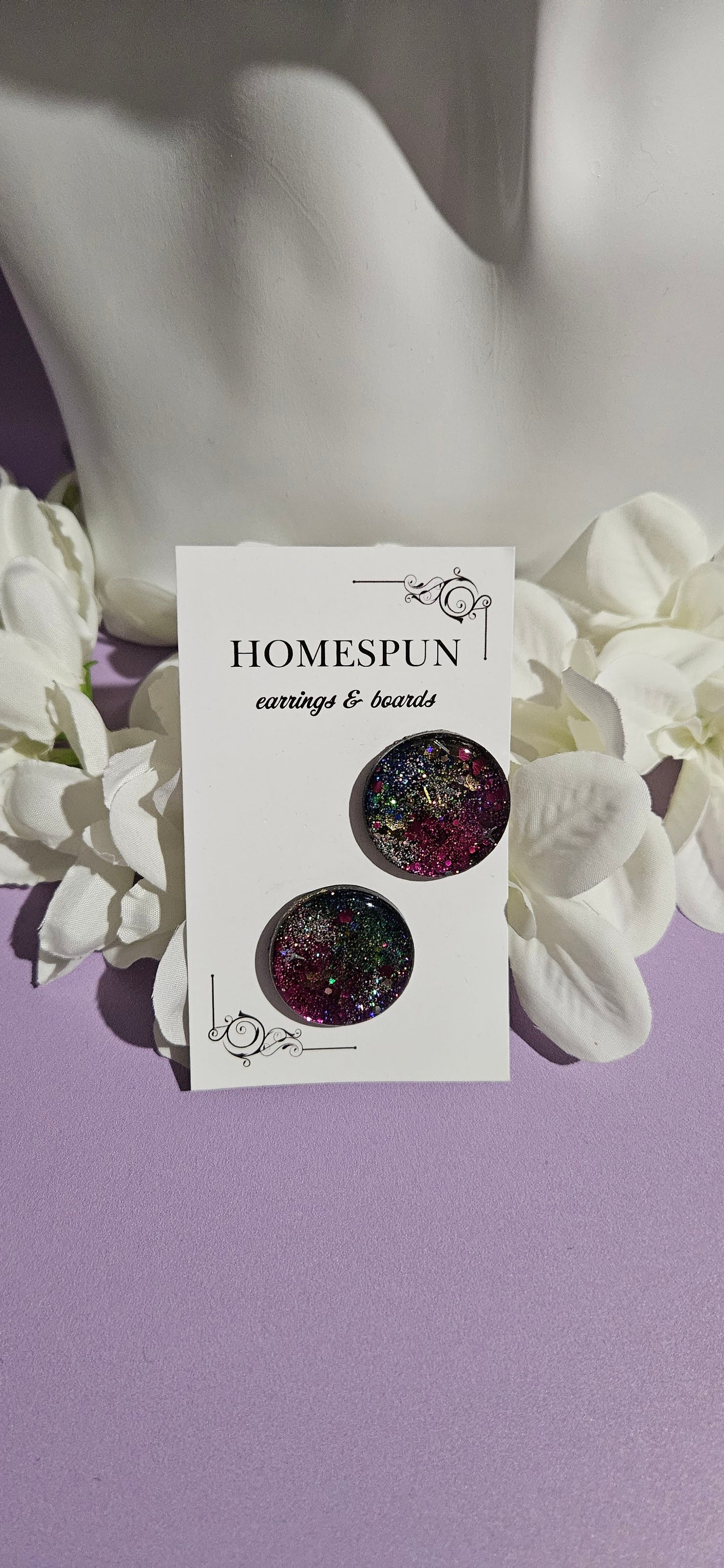 Large Glittery Rainbow by Homespun Earrings