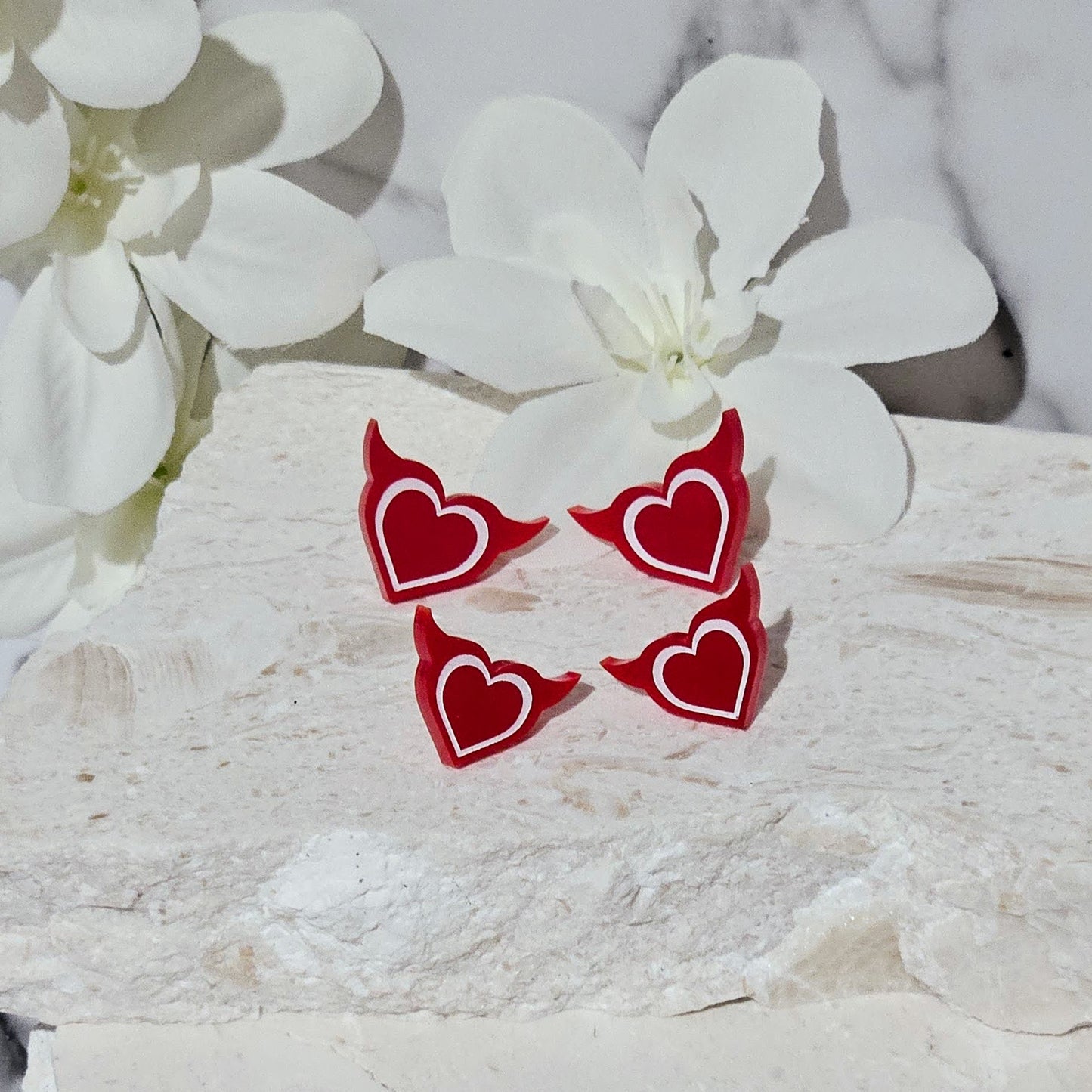 Devil Heart Studs