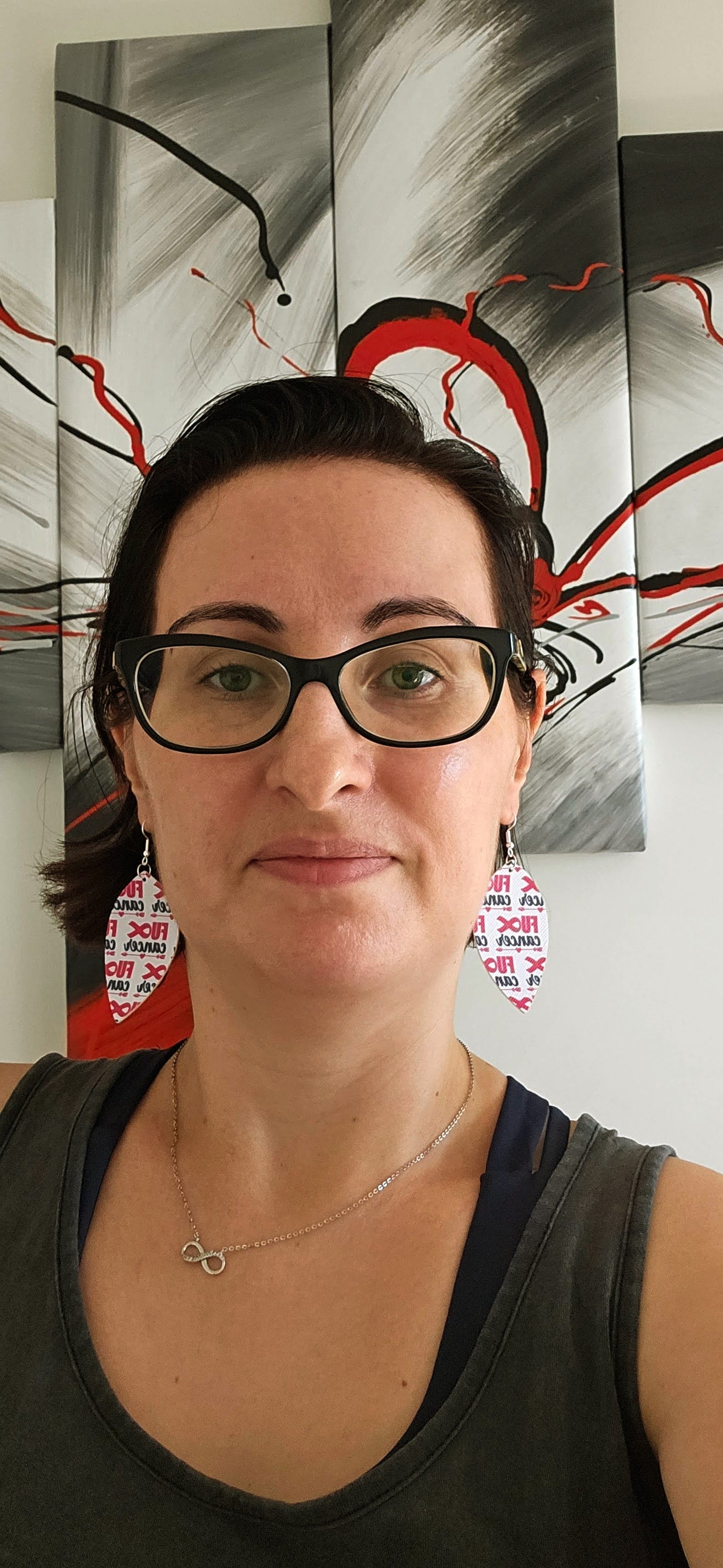 Fuck Cancer Teardrop Earrings