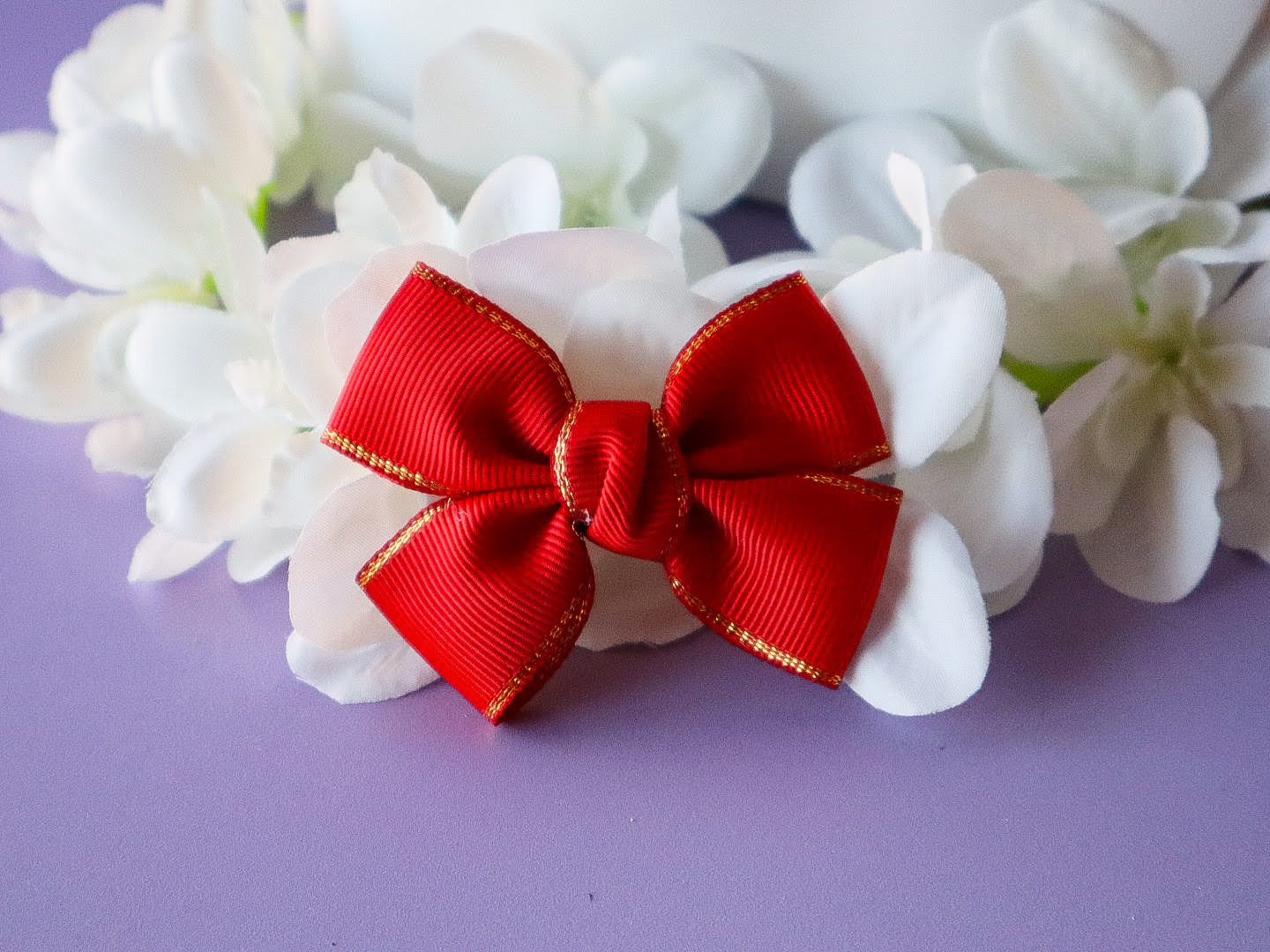 Gold Trim Ribbon Bows – Assorted Colours