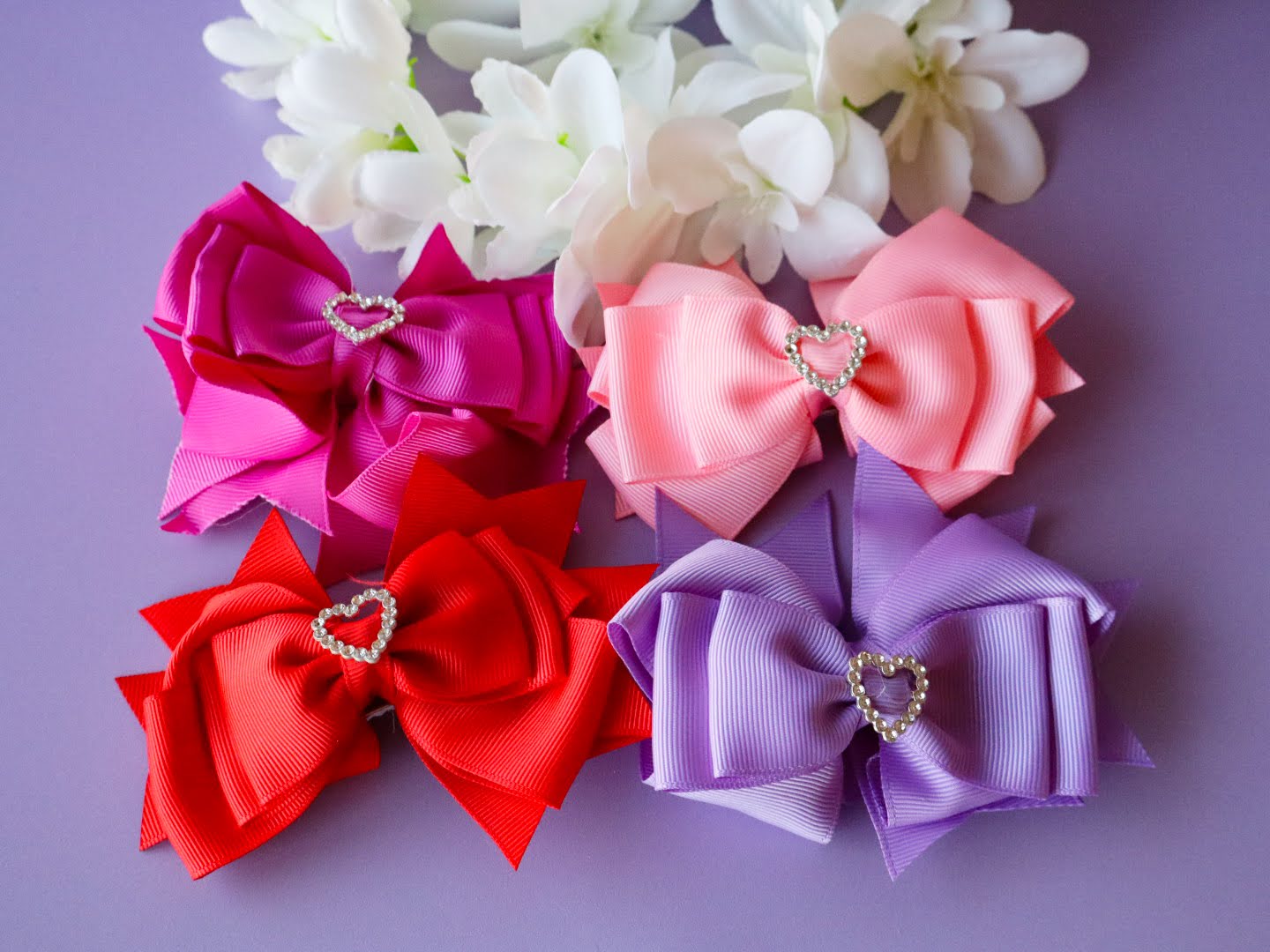 Heart Ribbon Bows – Assorted Colours