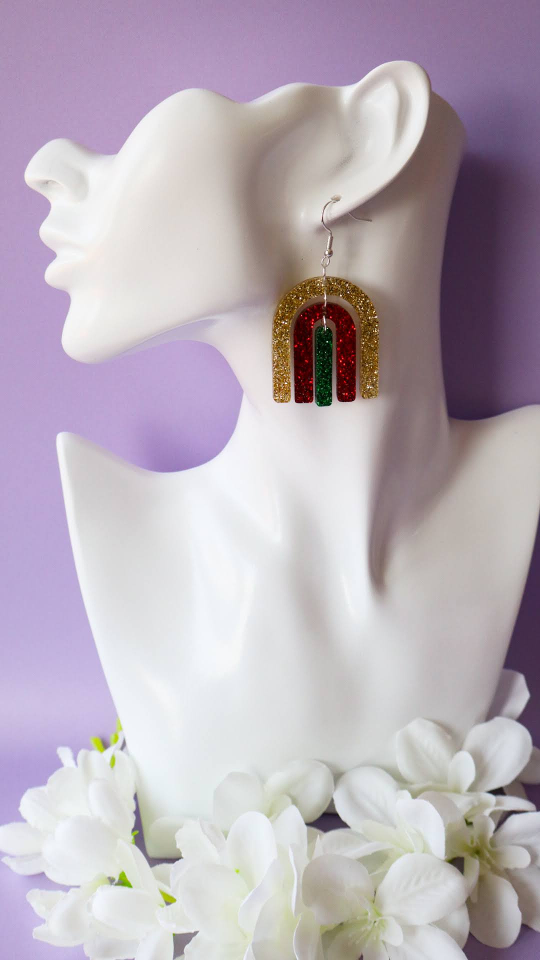 Traditional Rainbow Arch Christmas Glitter Dangles