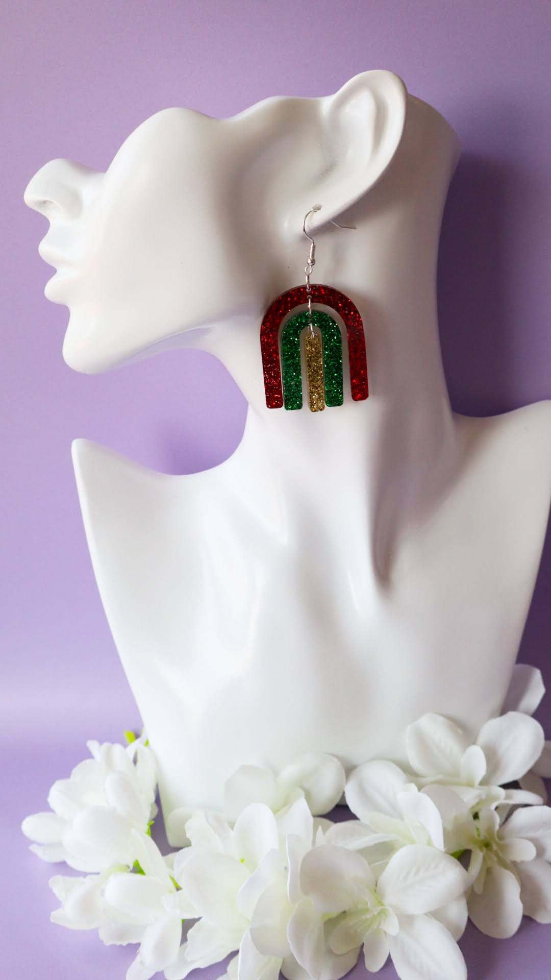 Traditional Rainbow Arch Christmas Glitter Dangles