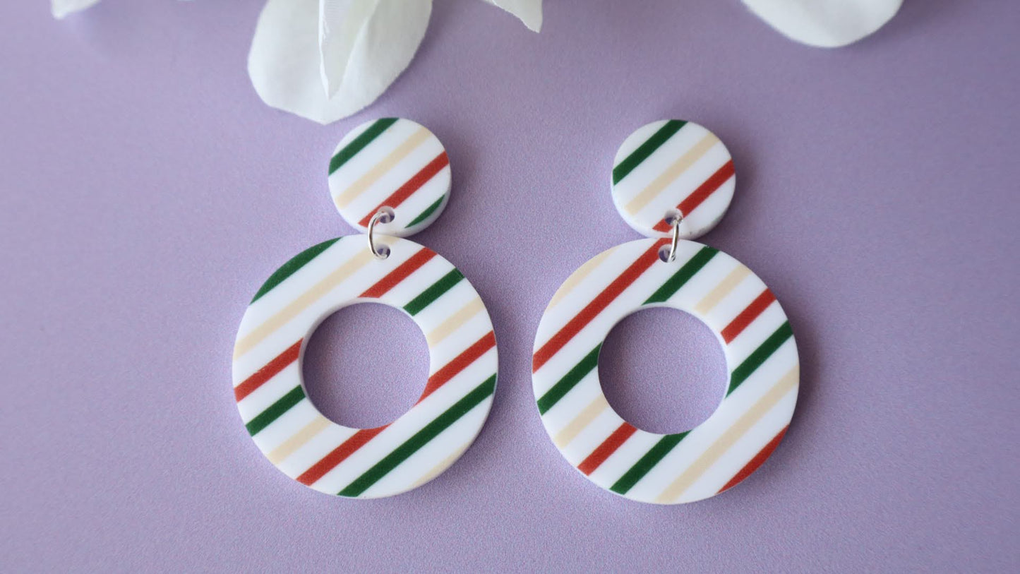 Stripy Christmas Mini Hoops