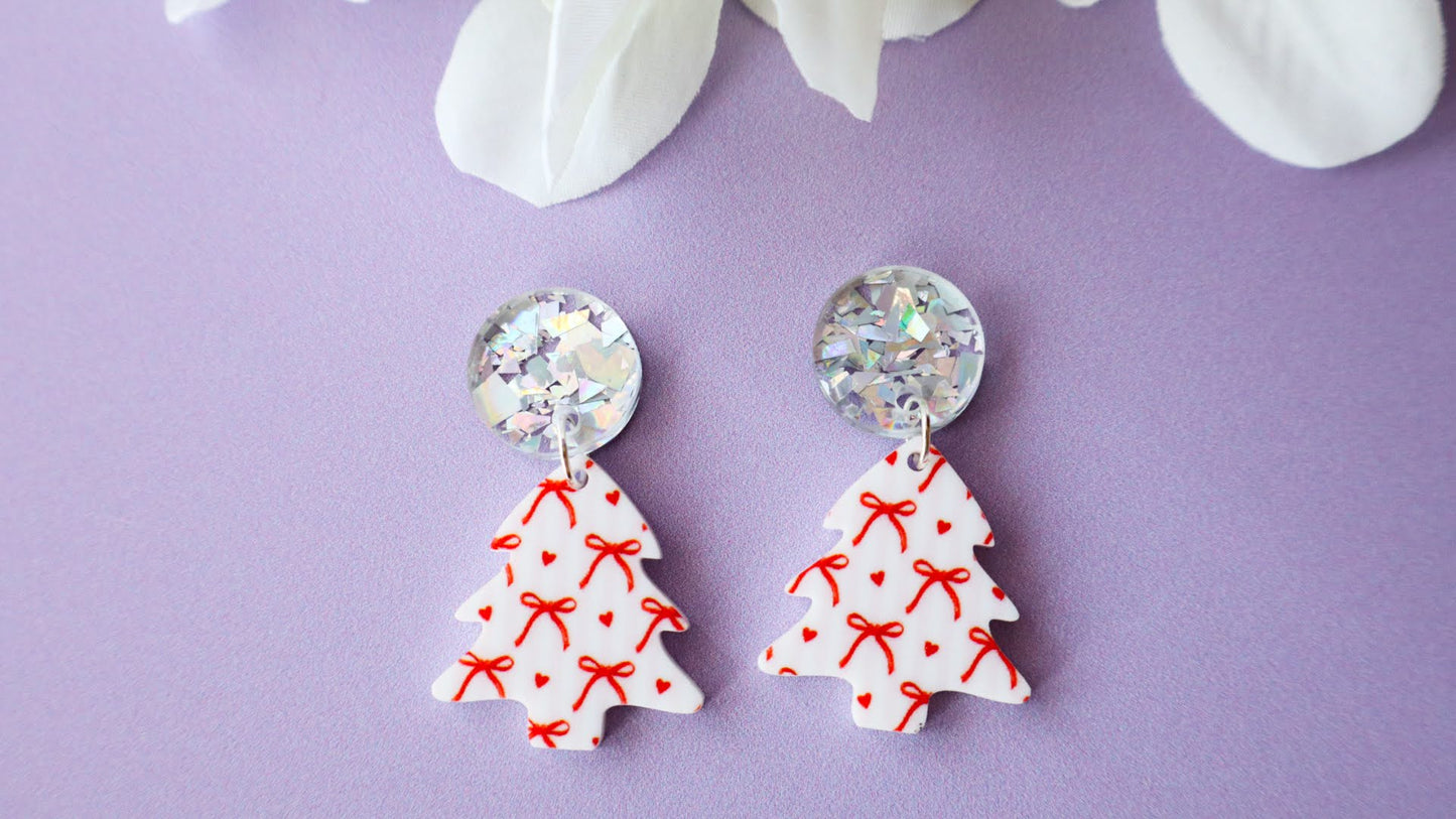 Cotton Candy Bows Mini Christmas Trees