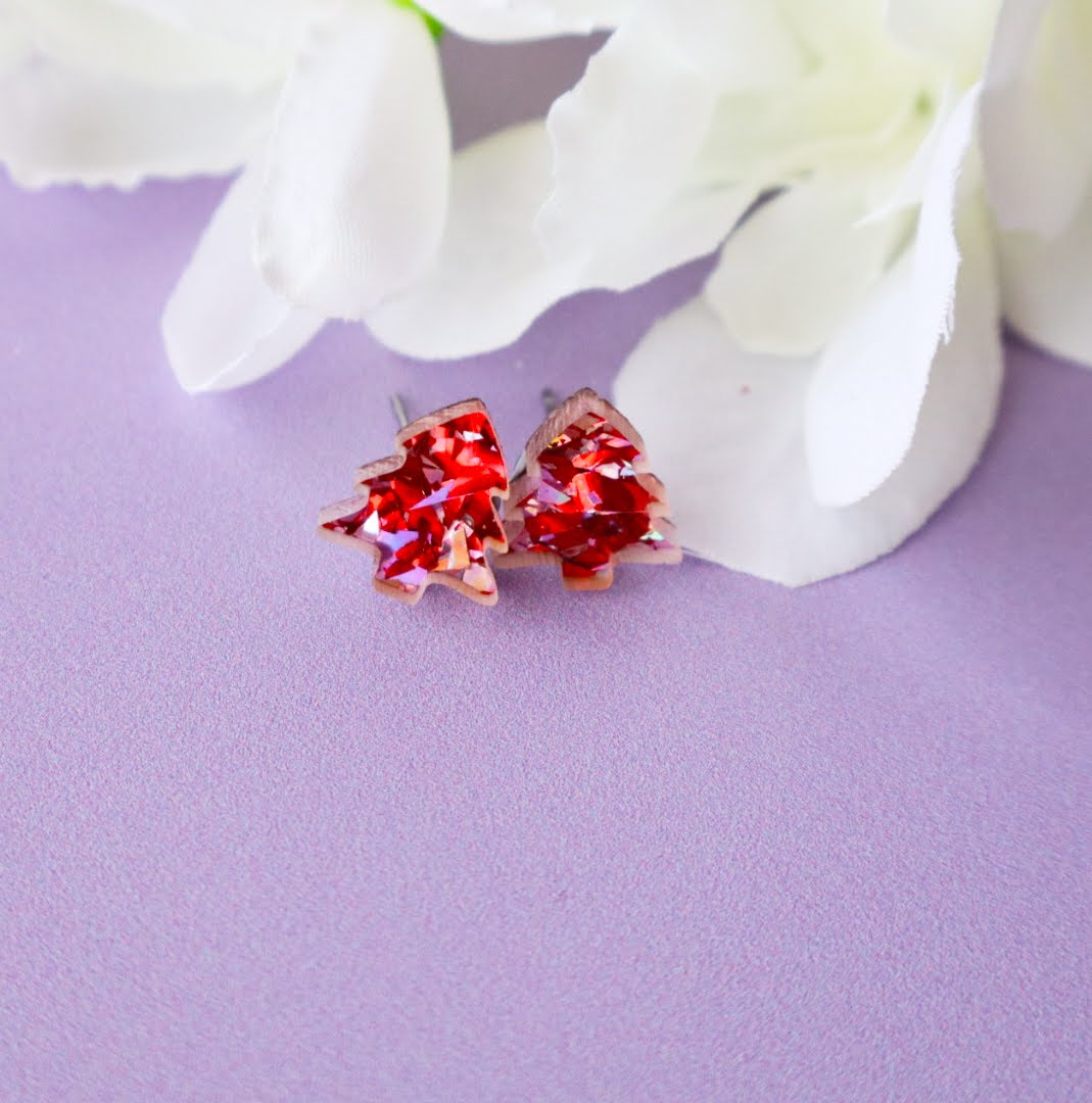 Kids Christmas Tree Studs