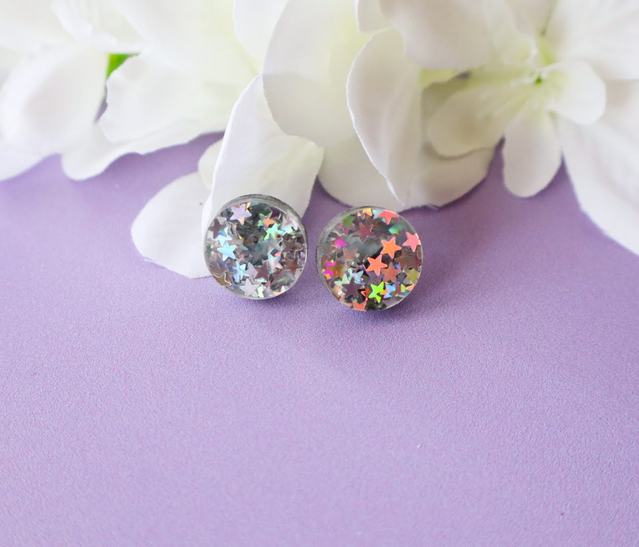 Chunky Star Glitter Studs
