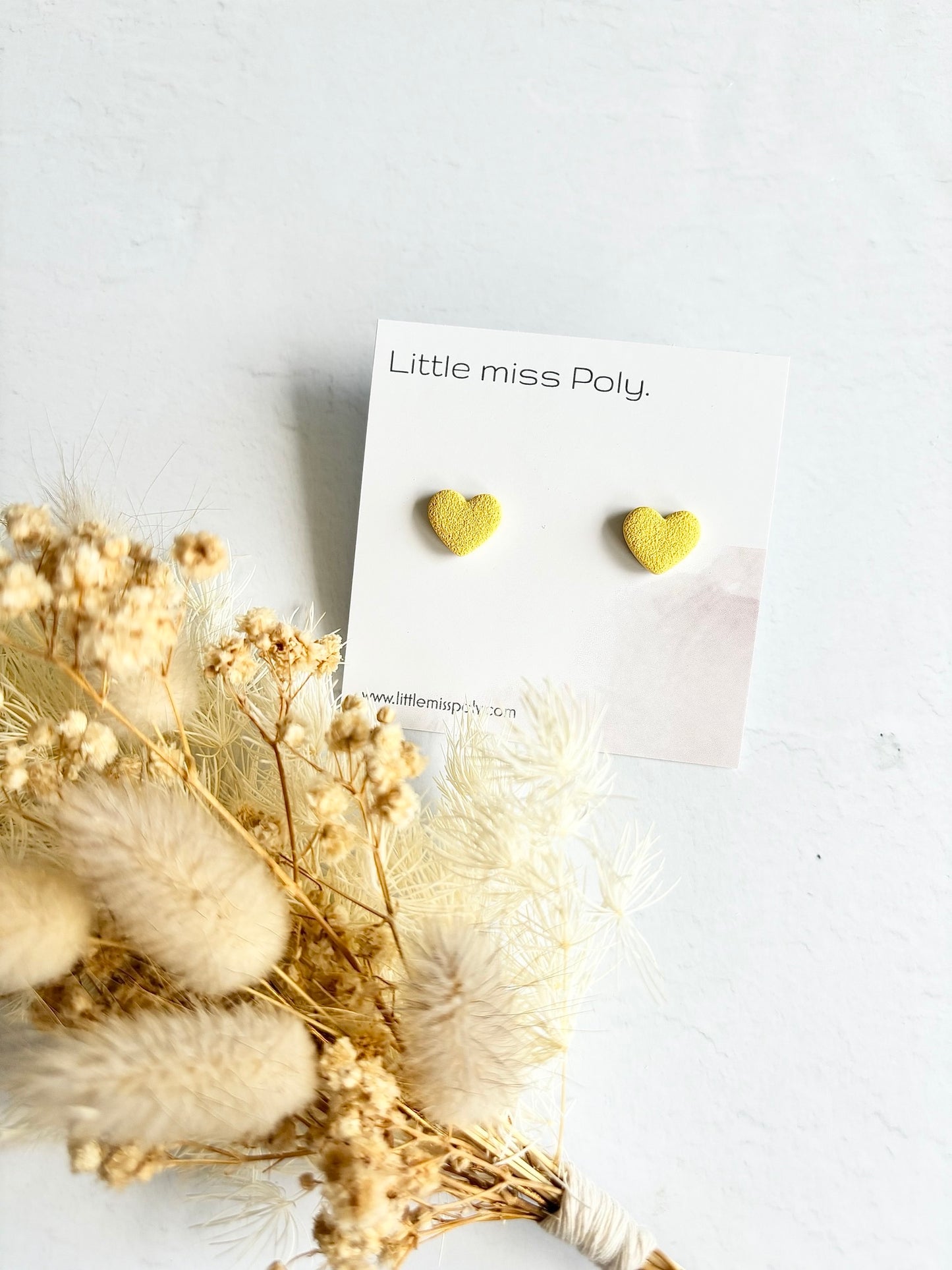 Mini Heart Studs - Yellow
