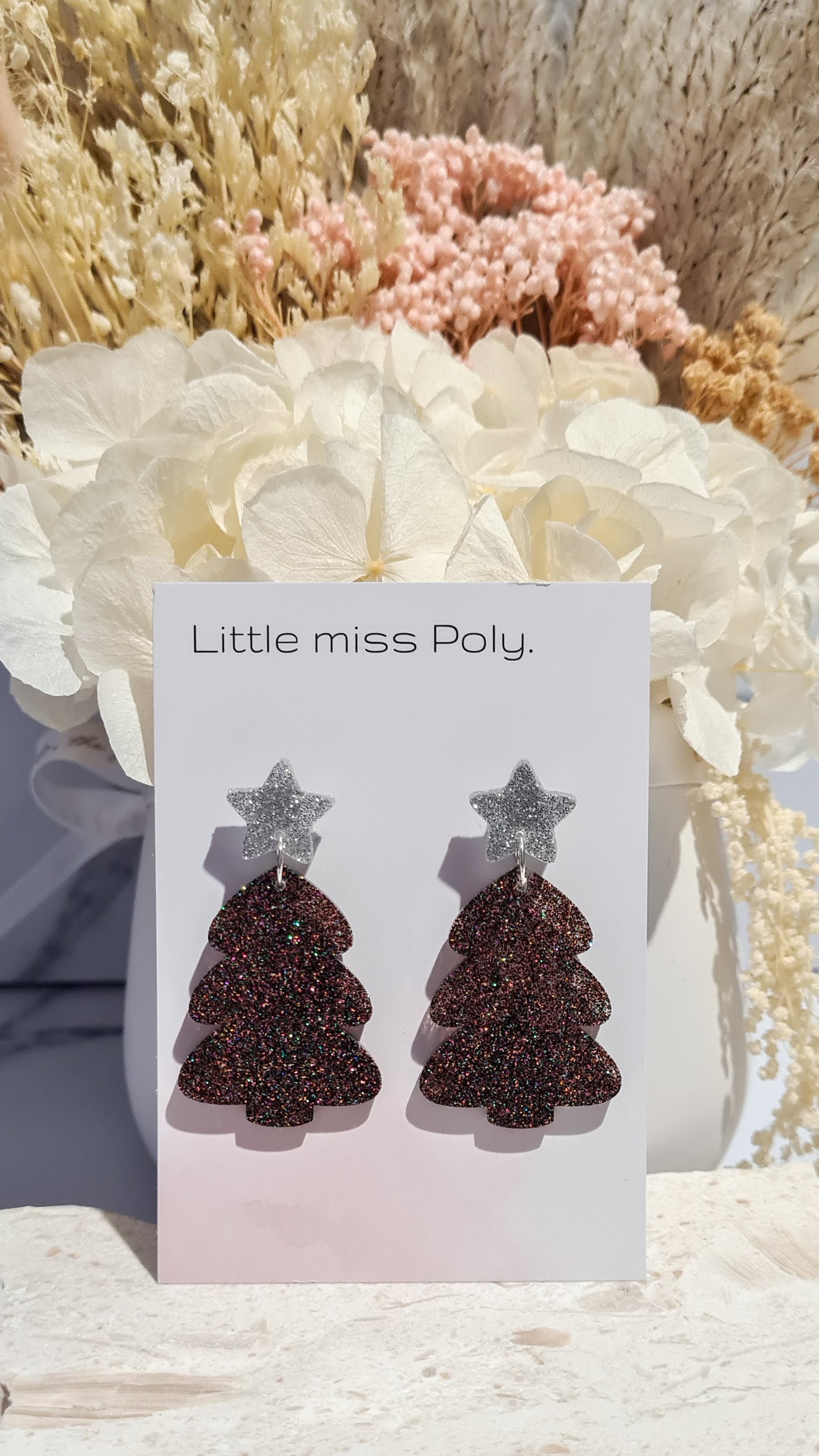 Christmas Tree Dangles & Studs by Little Miss Poly