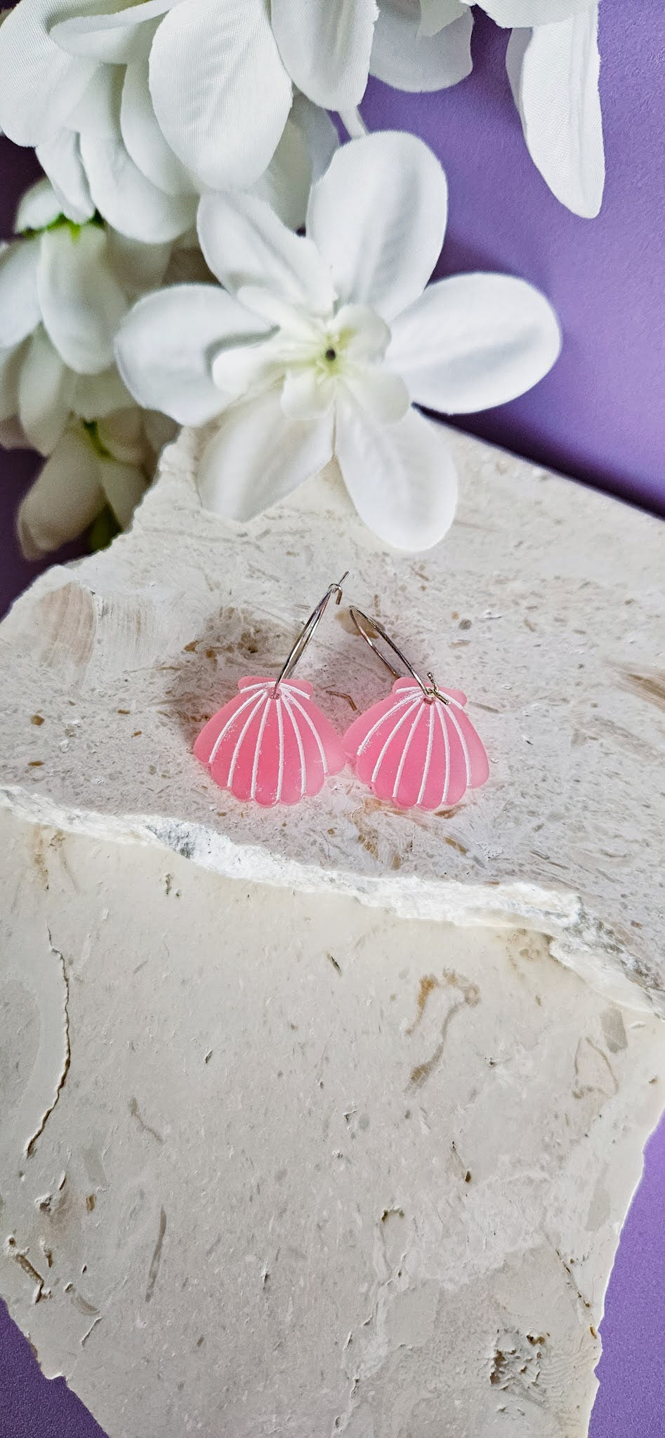 Pink Shell Dangles