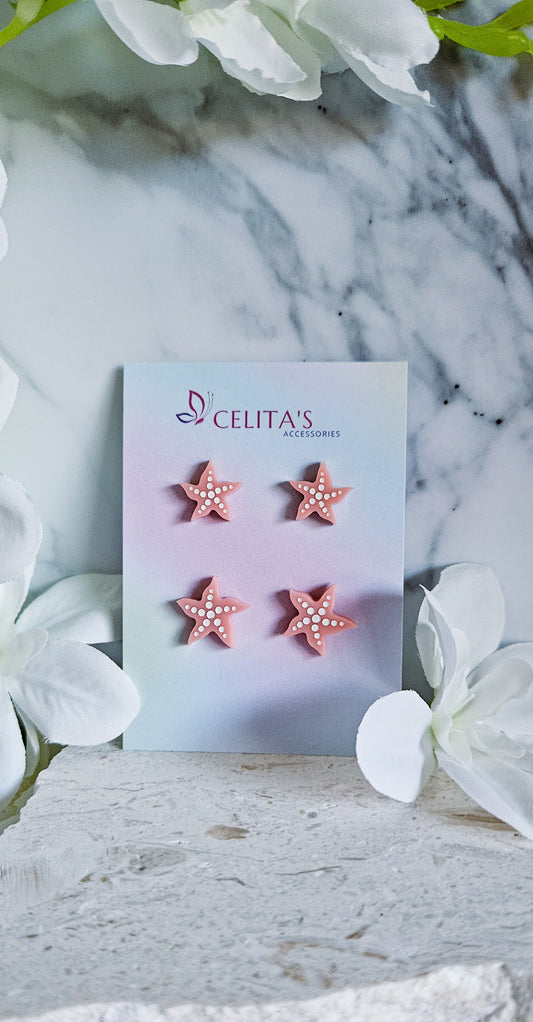 Pink Starfish Studs