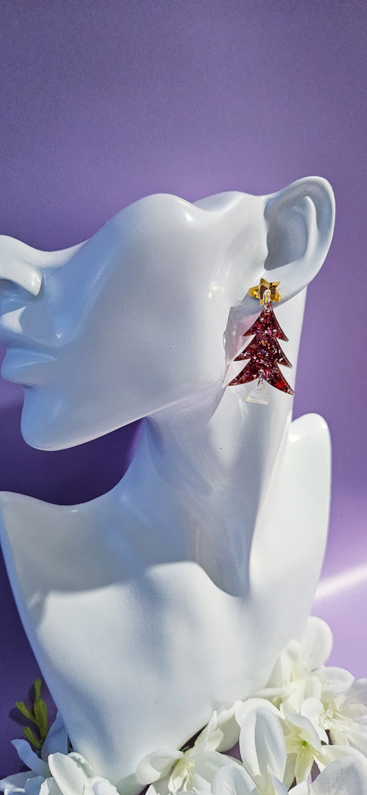Red Christmas Tree Dangles