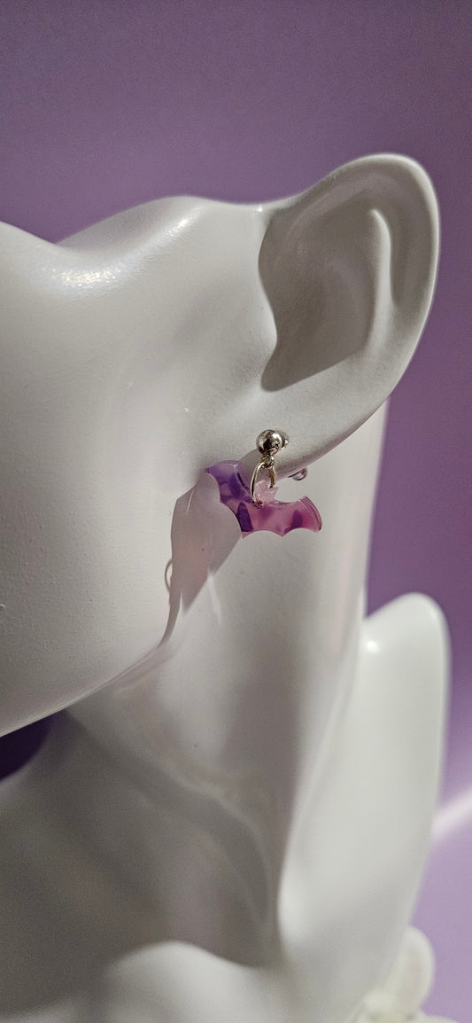 Mini Purple/Pink Bat Dangles
