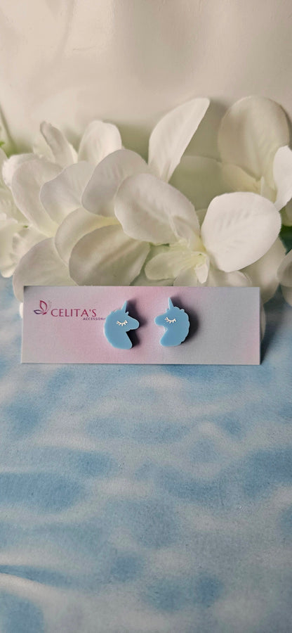 Colourful Unicorn Studs