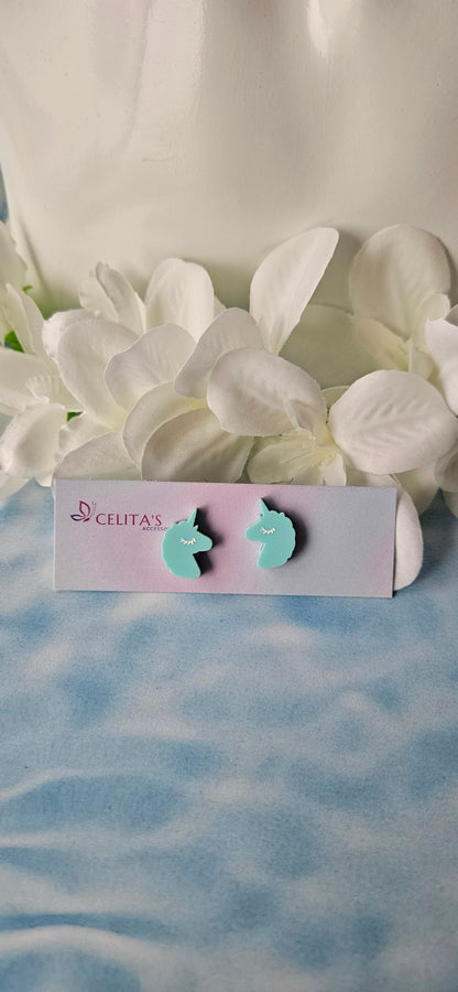 Colourful Unicorn Studs