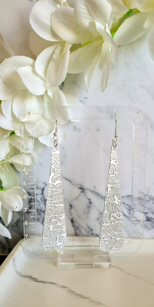Crackle Silver Dangles