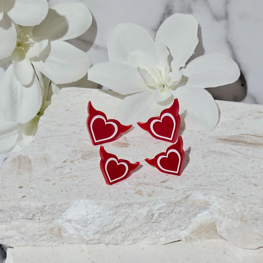 Devil Hearts Studs - Mummy & Me Pack