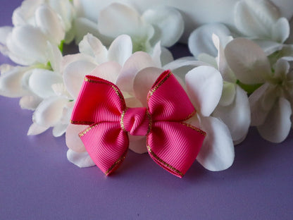 Gold Trim Ribbon Bows – Assorted Colours