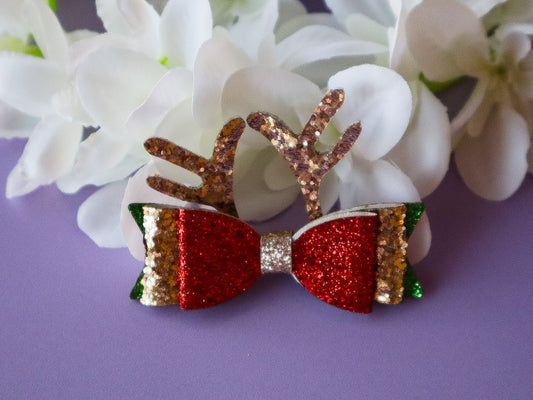 Christmas Gold Antler Bows
