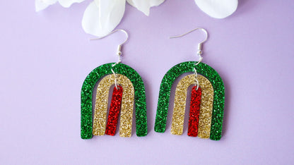 Traditional Rainbow Arch Christmas Glitter Dangles