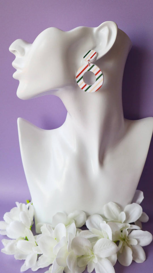 Stripy Christmas Mini Hoops