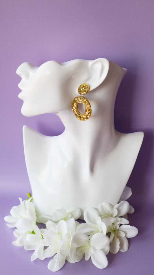Chunky Gold Glitter Mini Hoops