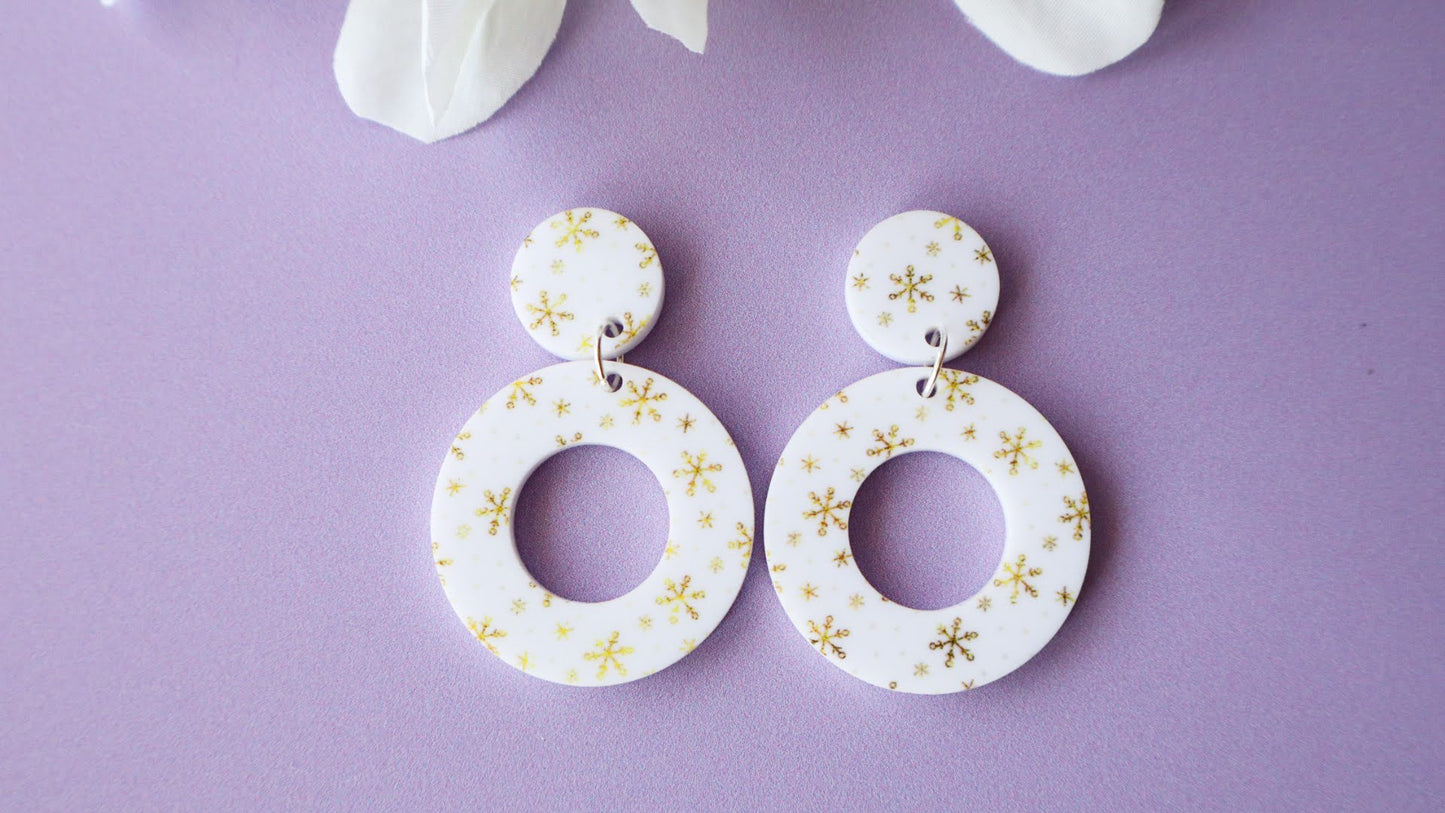 Christmas Snowflake Mini Hoops