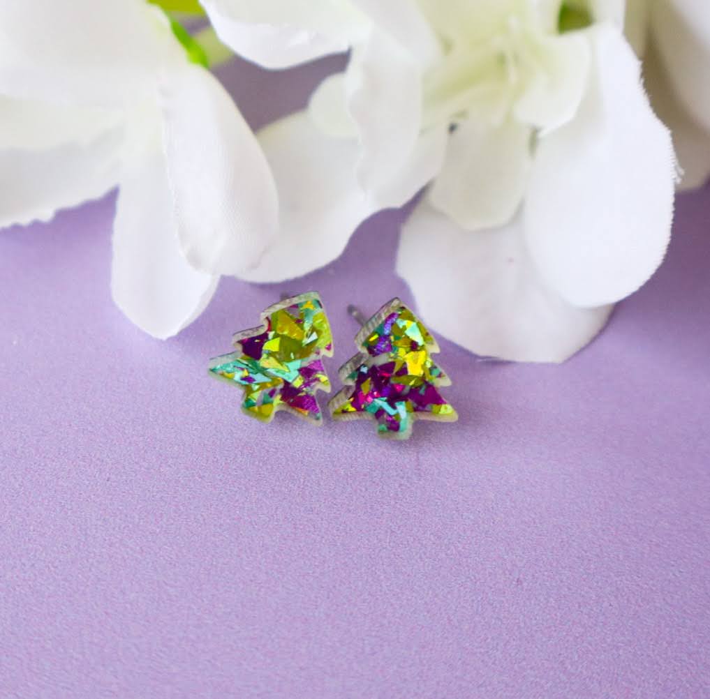Kids Christmas Tree Studs