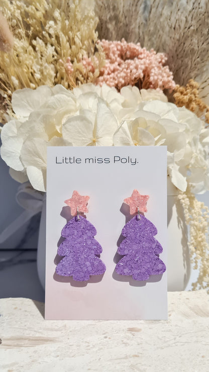 Christmas Tree Dangles & Studs by Little Miss Poly