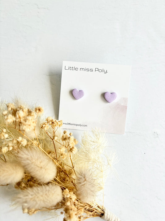 Mini Heart Studs - Lilac