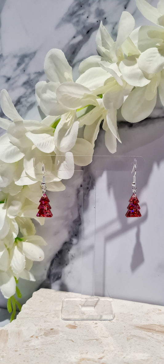 Mini Red Christmas Trees