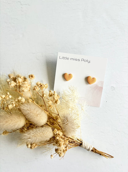 Mini Heart Studs - Assorted Colours by Little Miss Poly