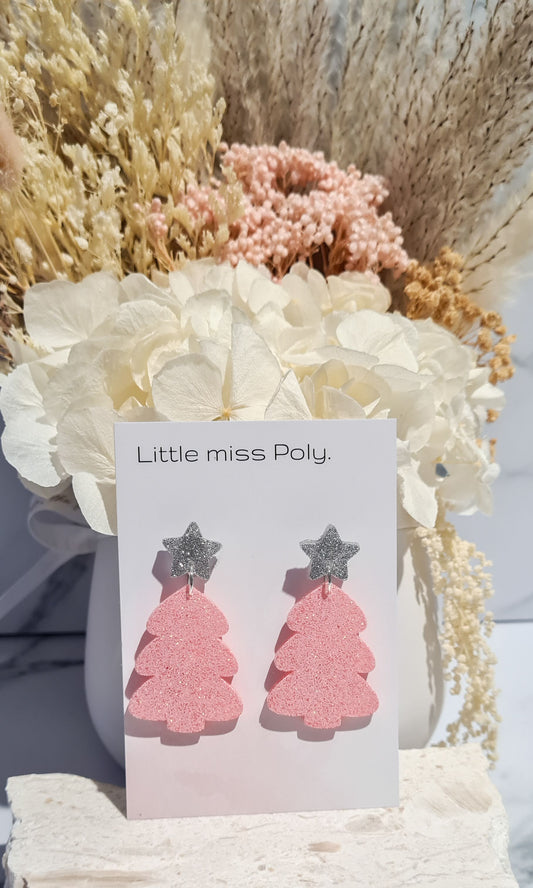 Christmas Tree Dangles & Studs by Little Miss Poly
