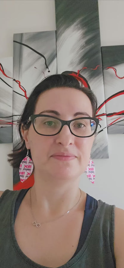 Fuck Cancer Teardrop Earrings