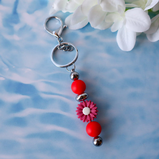 Bowel Cancer Awareness Keyring - Red